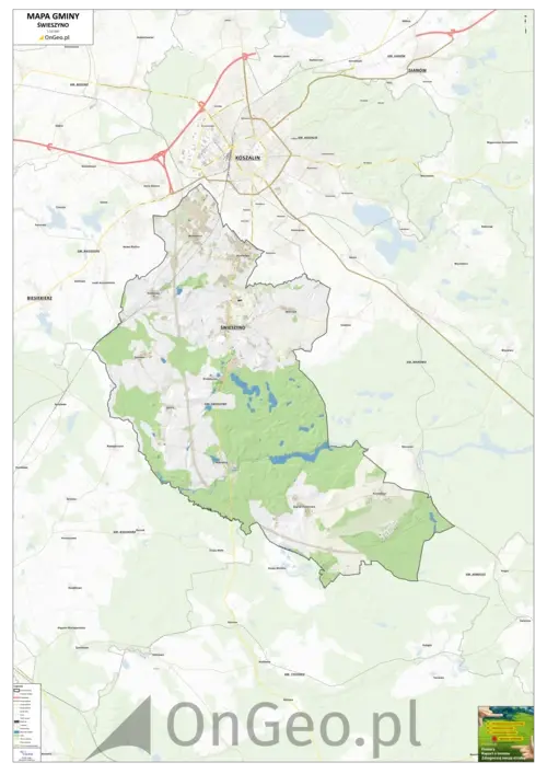 Mapa gminy Świeszyno